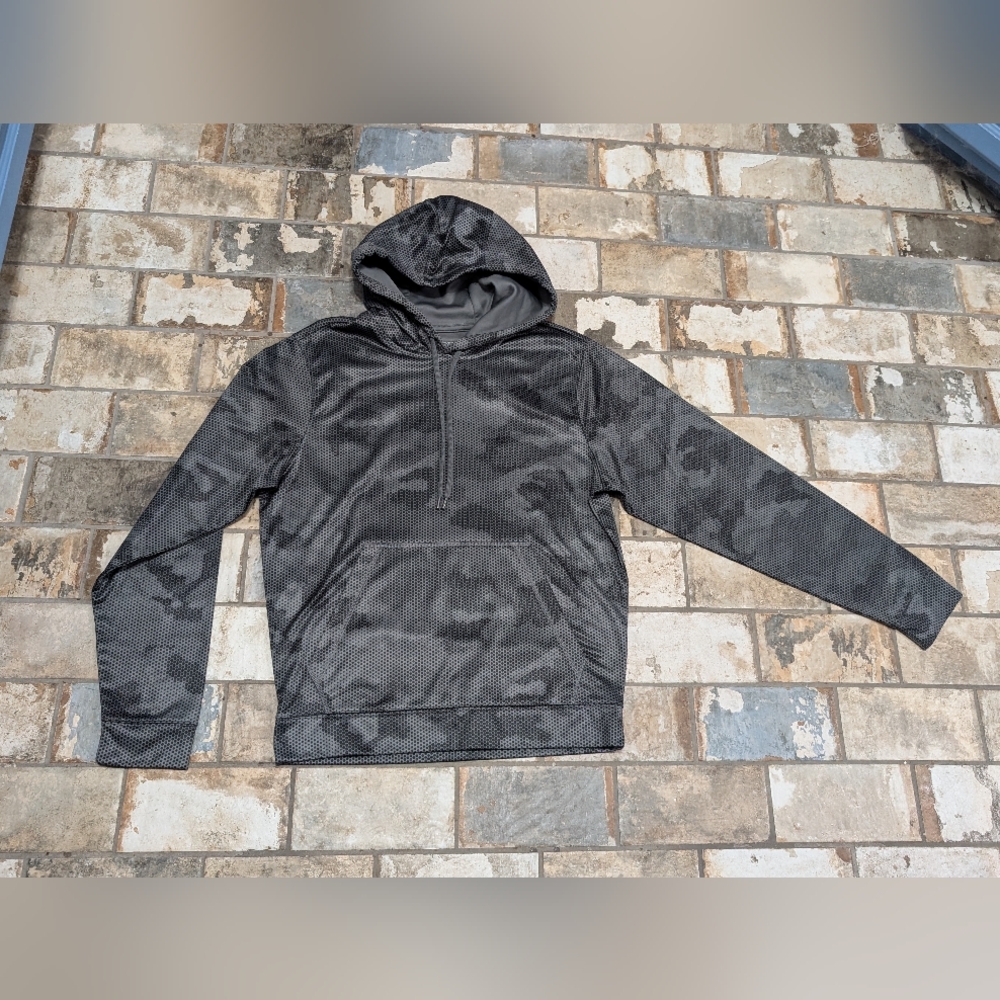 Sport Tek Men's XS Gray Polyester Camo Gray Athletic Hooded Sweatshirt